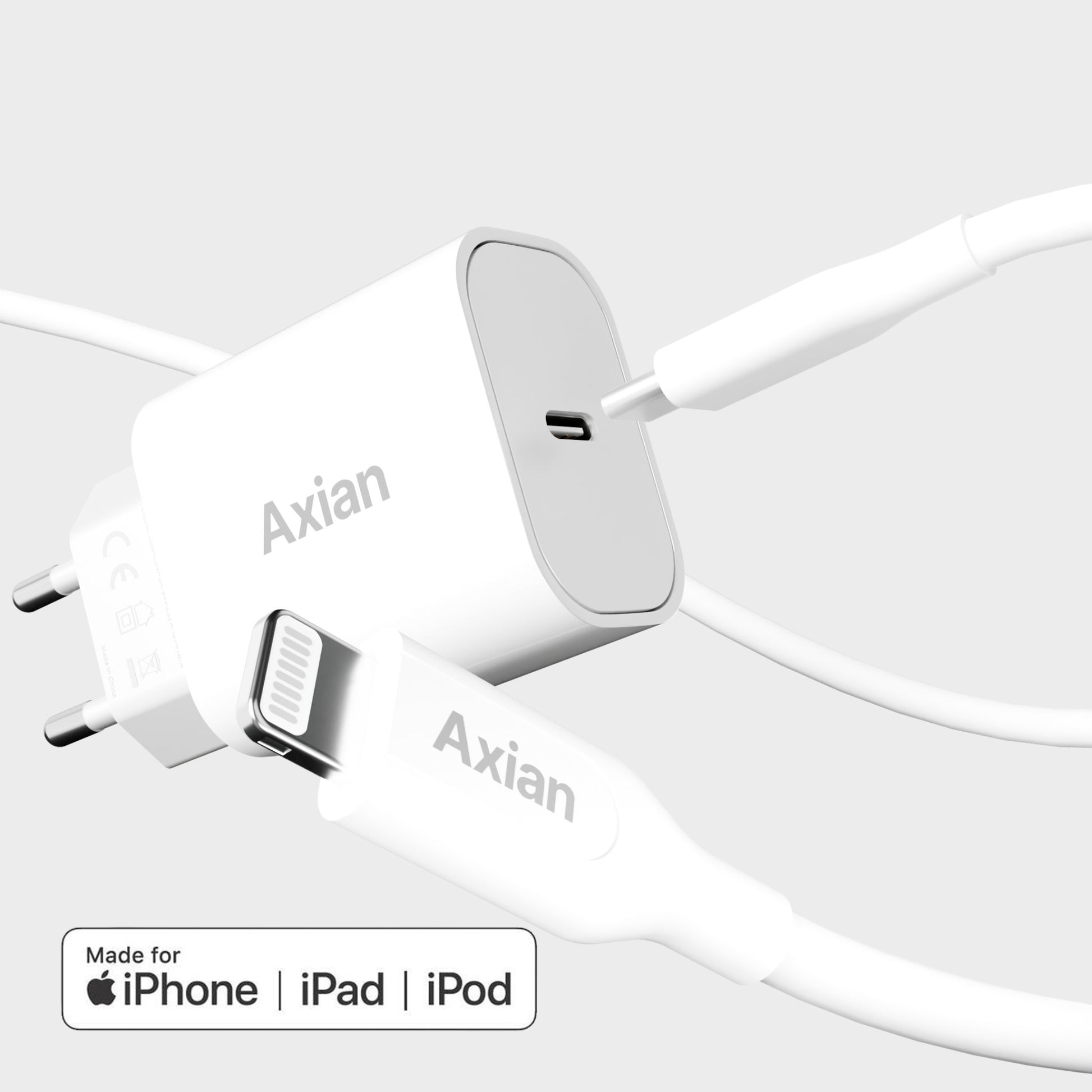 Axian Charger iPhone MFi USB C to Lightning 20W (Bundle) - Axian